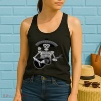 Cinco De Mayo Skeleton Playing the Guitar Women's Tank Top thumb 2