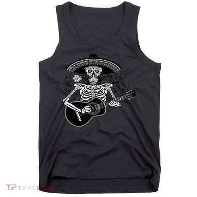 Cinco De Mayo Skeleton Playing the Guitar Tank Top