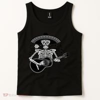 Cinco De Mayo Skeleton Playing the Guitar Tank Top thumb 2