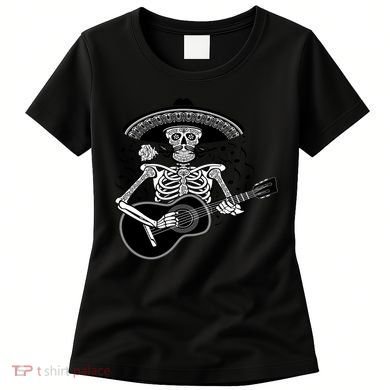 Cinco De Mayo Skeleton Playing the Guitar Women's T-Shirt