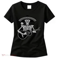 Cinco De Mayo Skeleton Playing the Guitar Women's T-Shirt thumb 0