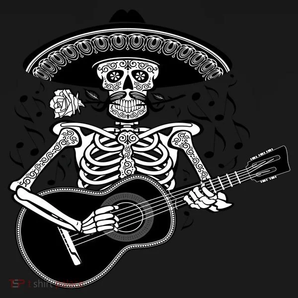 Cinco De Mayo Skeleton Playing the Guitar Women's T-Shirt