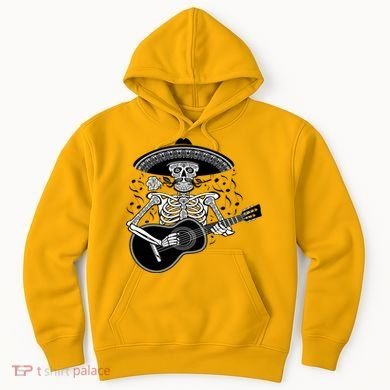 Cinco De Mayo Skeleton Playing the Guitar Hoodie