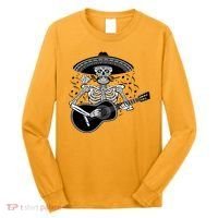 Cinco De Mayo Skeleton Playing the Guitar Long Sleeve Shirt thumb 0