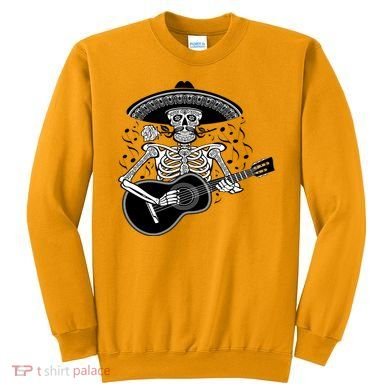 Cinco De Mayo Skeleton Playing the Guitar Sweatshirt