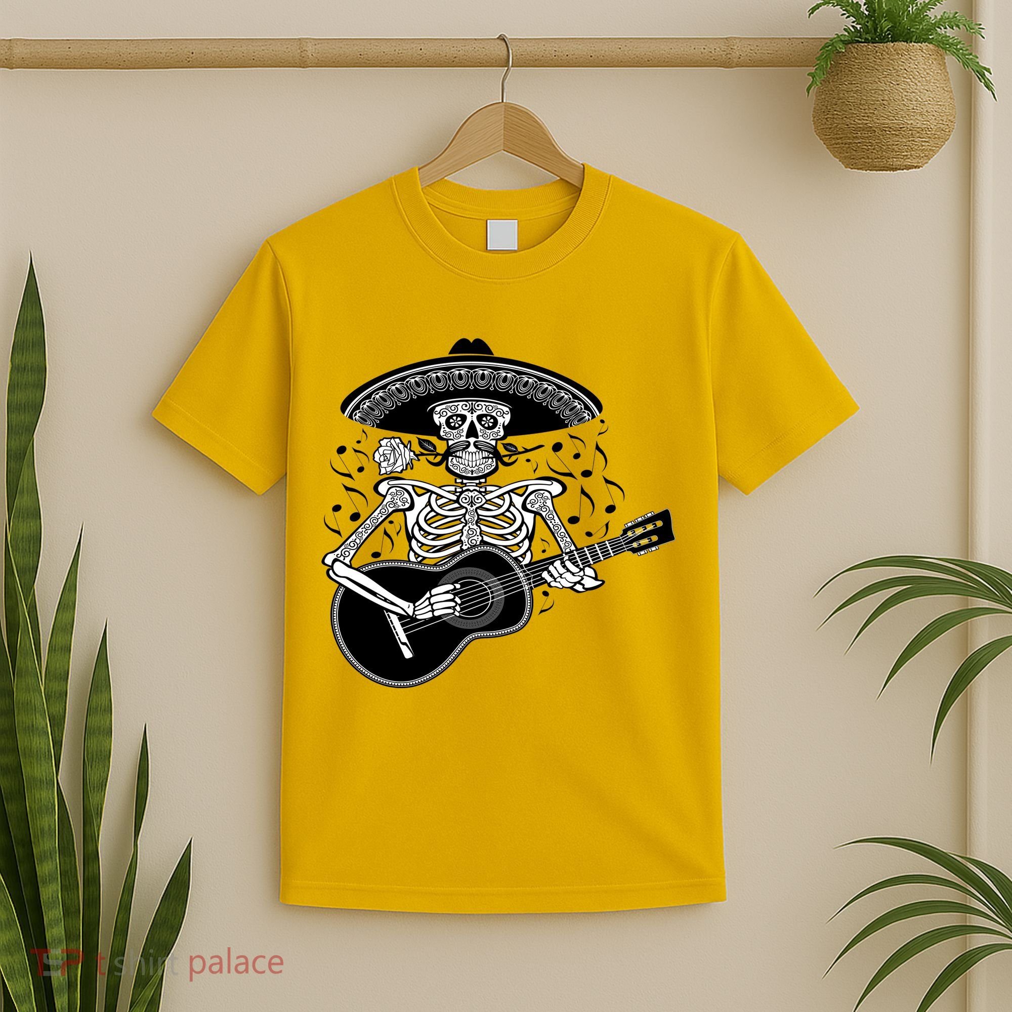 Cinco De Mayo Skeleton Playing the Guitar T-Shirt