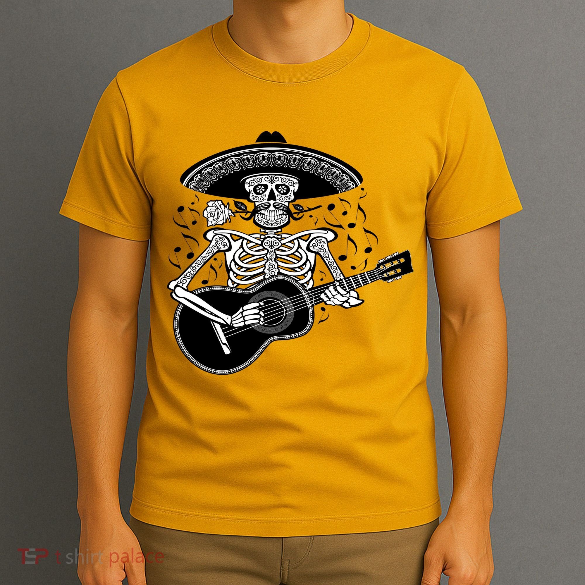 Cinco De Mayo Skeleton Playing the Guitar T-Shirt