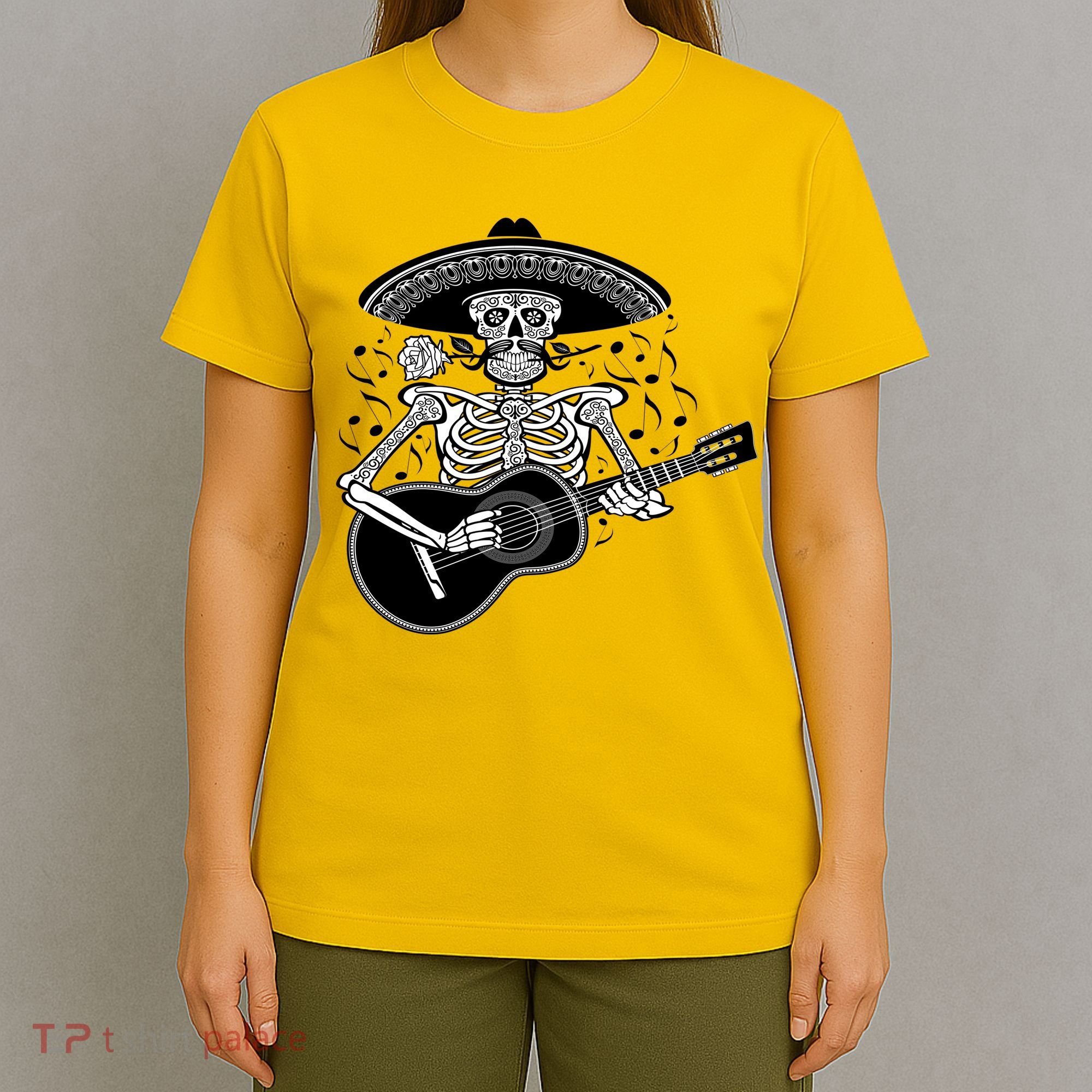 Cinco De Mayo Skeleton Playing the Guitar T-Shirt