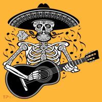 Cinco De Mayo Skeleton Playing the Guitar Baby Bodysuit thumb 2