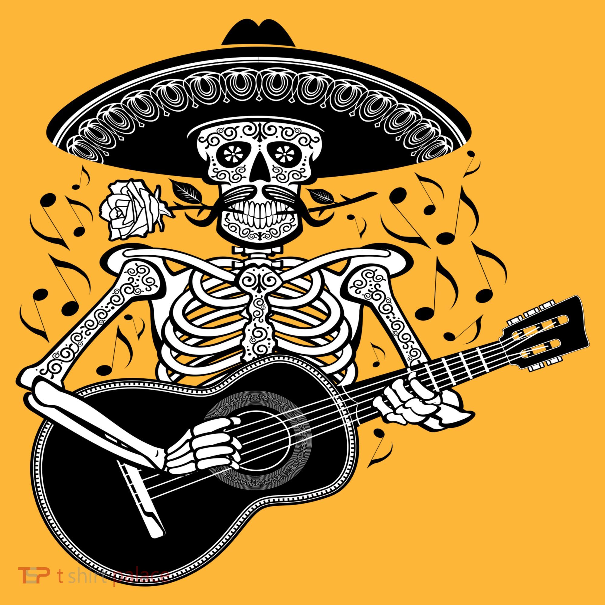 Cinco De Mayo Skeleton Playing the Guitar Hat