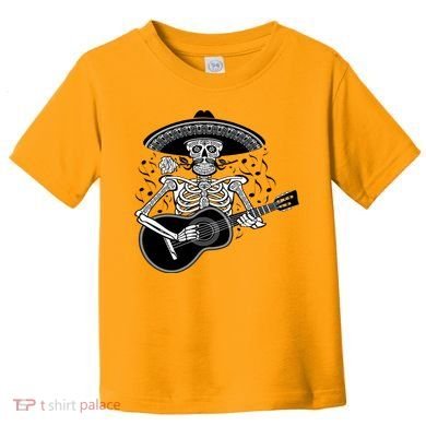 Cinco De Mayo Skeleton Playing the Guitar Toddler T-Shirt