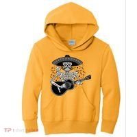 Cinco De Mayo Skeleton Playing the Guitar Kids Hoodie thumb 0