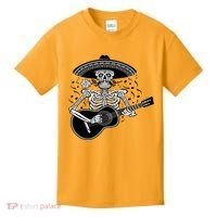 Cinco De Mayo Skeleton Playing the Guitar Kids T-Shirt thumb 0