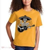 Cinco De Mayo Skeleton Playing the Guitar Kids T-Shirt thumb 2