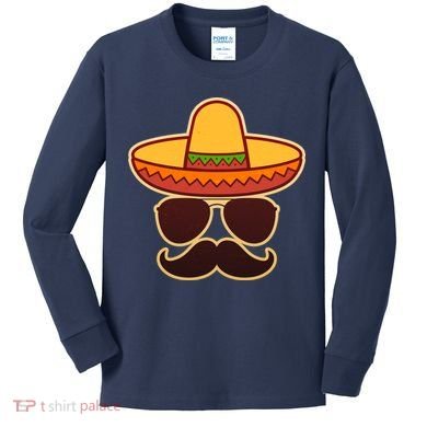 Cinco De Mayo Sombrero 'Stash  Kids Long Sleeve Shirt