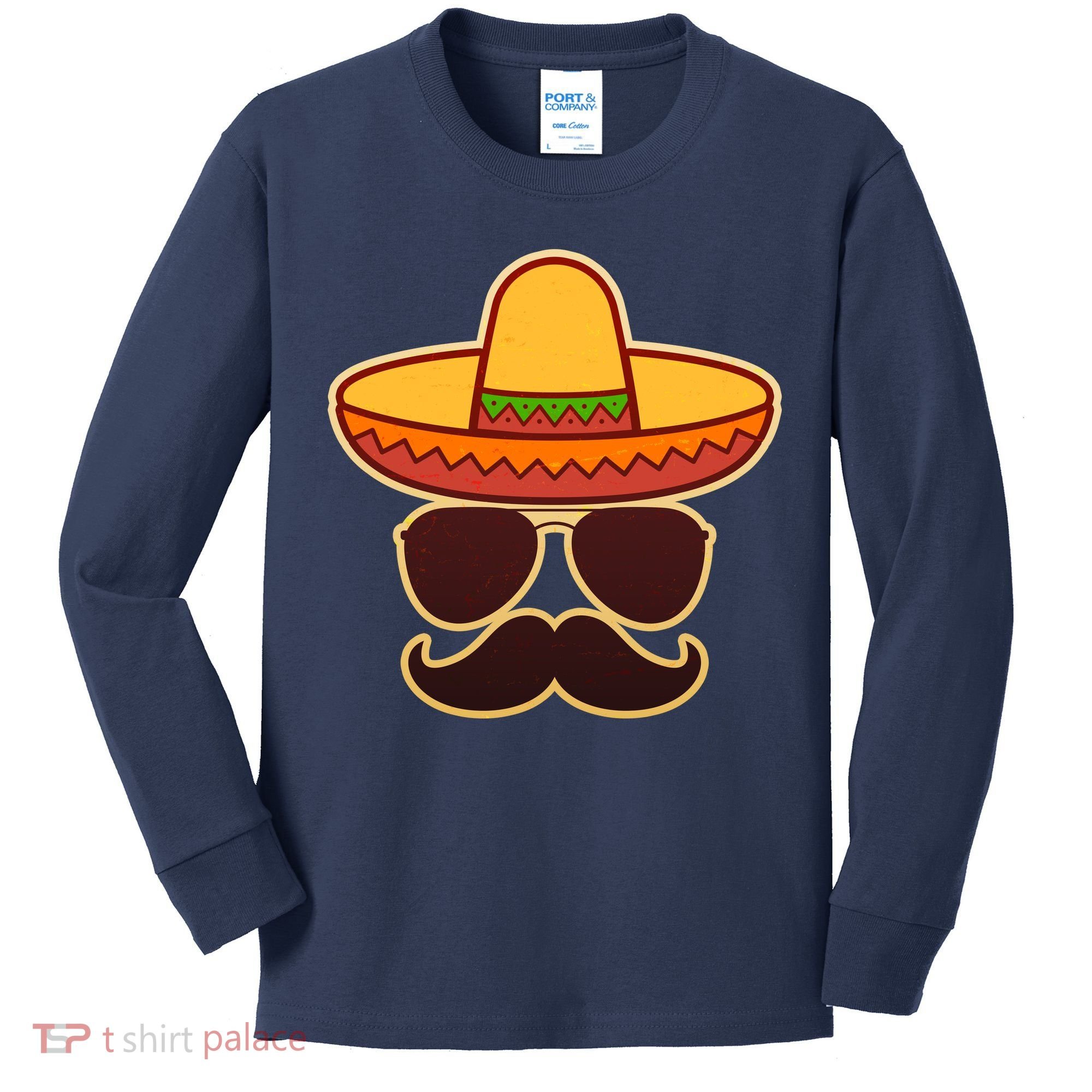 Cinco De Mayo Sombrero 'Stash  Kids Long Sleeve Shirt