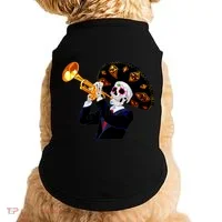 Cinco De Mayo Sugar Skull Playing Trumpet Doggie Tank thumb 0