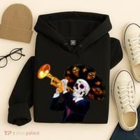 Cinco De Mayo Sugar Skull Playing Trumpet Hoodie thumb 4