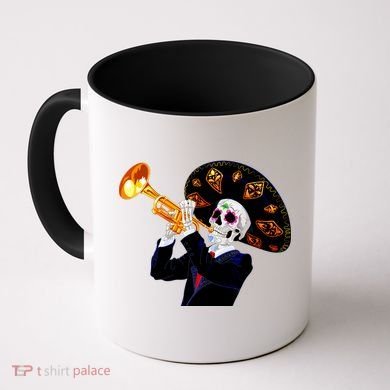 Cinco De Mayo Sugar Skull Playing Trumpet Coffee Mug