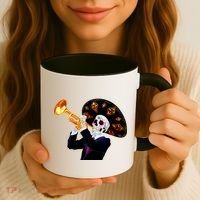 Cinco De Mayo Sugar Skull Playing Trumpet Coffee Mug thumb 3