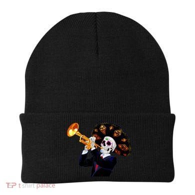 Cinco De Mayo Sugar Skull Playing Trumpet Beanie