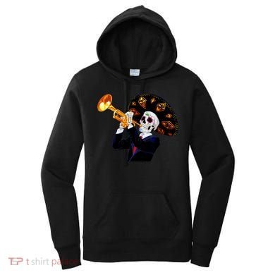 Cinco De Mayo Sugar Skull Playing Trumpet Women's Hoodie