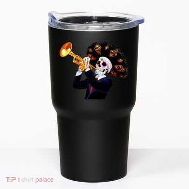 Cinco De Mayo Sugar Skull Playing Trumpet Tumbler