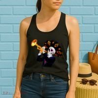 Cinco De Mayo Sugar Skull Playing Trumpet Women's Tank Top thumb 2