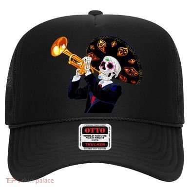 Cinco De Mayo Sugar Skull Playing Trumpet Hat