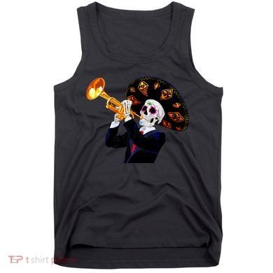 Cinco De Mayo Sugar Skull Playing Trumpet Tank Top