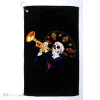 Cinco De Mayo Sugar Skull Playing Trumpet Golf Towel thumb 0