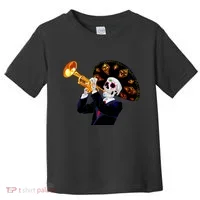 Cinco De Mayo Sugar Skull Playing Trumpet Toddler T-Shirt thumb 0