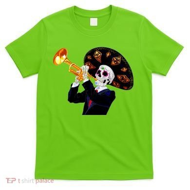Cinco De Mayo Sugar Skull Playing Trumpet T-Shirt