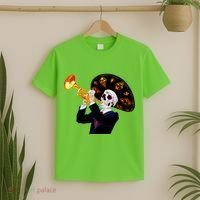 Cinco De Mayo Sugar Skull Playing Trumpet T-Shirt thumb 2