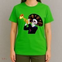 Cinco De Mayo Sugar Skull Playing Trumpet T-Shirt thumb 4