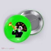 Cinco De Mayo Sugar Skull Playing Trumpet Button thumb 0