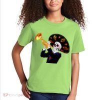 Cinco De Mayo Sugar Skull Playing Trumpet Kids T-Shirt thumb 2