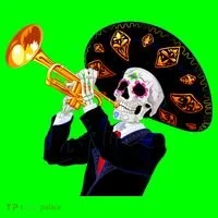 Cinco De Mayo Sugar Skull Playing Trumpet Kids T-Shirt thumb 4