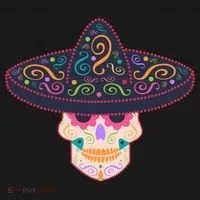 Cinco De Mayo Sugar Skull Sombrero Doggie Tank thumb 4