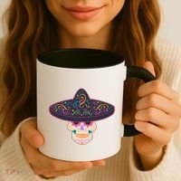 Cinco De Mayo Sugar Skull Sombrero Coffee Mug thumb 3