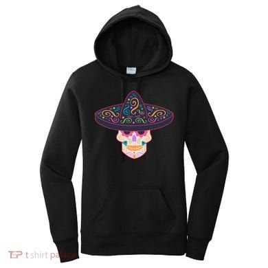 Cinco De Mayo Sugar Skull Sombrero Women's Hoodie