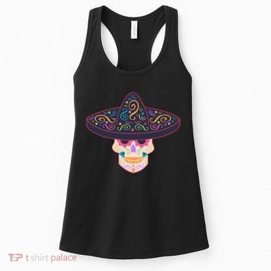 Cinco De Mayo Sugar Skull Sombrero Women's Tank Top