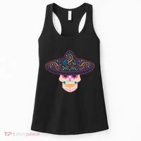 Cinco De Mayo Sugar Skull Sombrero Women's Tank Top thumb 0