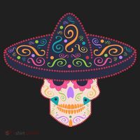 Cinco De Mayo Sugar Skull Sombrero Hat thumb 2