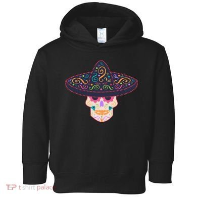 Cinco De Mayo Sugar Skull Sombrero Toddler Hoodie