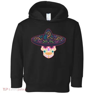 Cinco De Mayo Sugar Skull Sombrero Toddler Hoodie