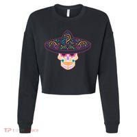Cinco De Mayo Sugar Skull Sombrero Cropped Pullover Crew thumb 0