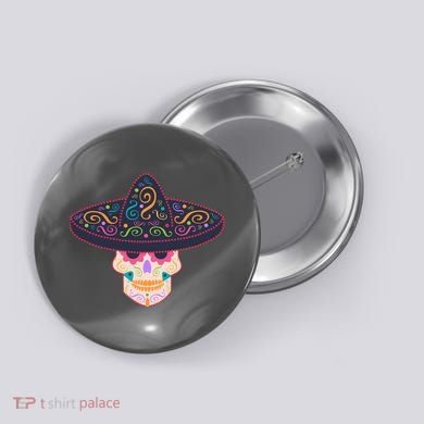 Cinco De Mayo Sugar Skull Sombrero Button
