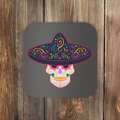 Cinco De Mayo Sugar Skull Sombrero Coaster