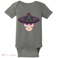 Cinco De Mayo Sugar Skull Sombrero Baby Bodysuit thumb 0